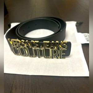 Versace Jeans Couture 
logo leather belt Size 80